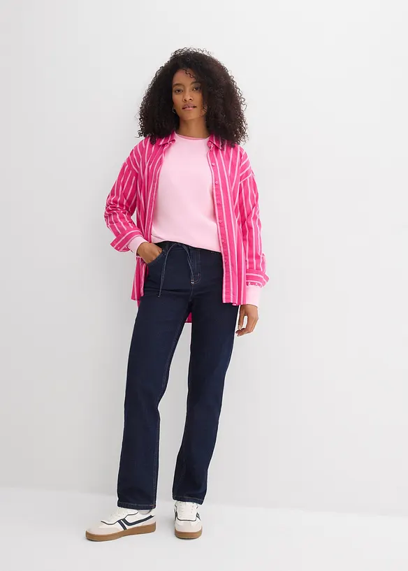 Jean droit et loose, taille mi-haute, bonprix