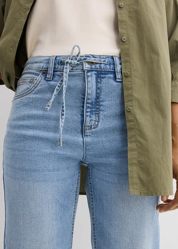 Jean droit et loose, taille mi-haute, bonprix