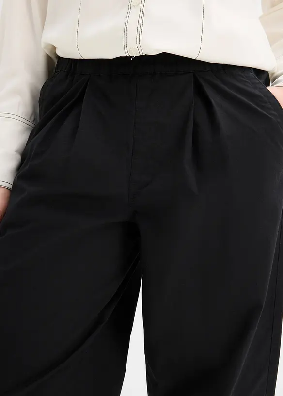 Pantalon barrel &agrave; taille &eacute;lastiqu&eacute;e, bonprix