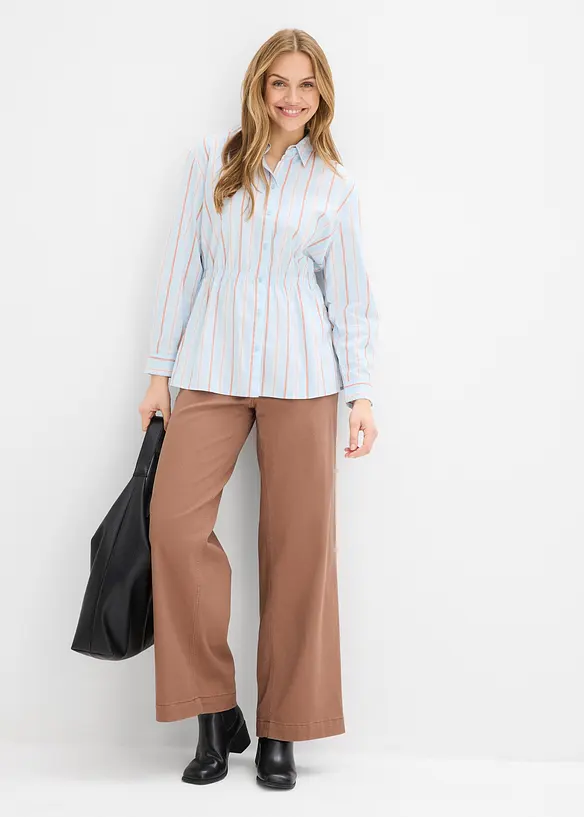 Hemdbluse aus Stretch- Baumwollpopeline, bonprix