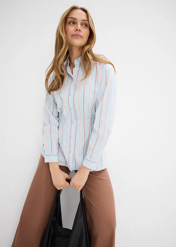 Hemdbluse aus Stretch- Baumwollpopeline, bonprix