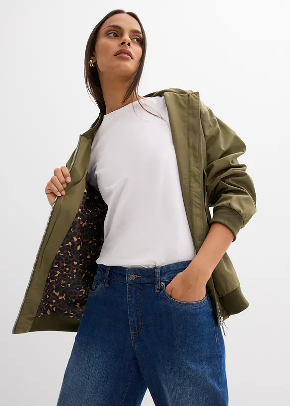 Weite Pilotenjacke mit Leofutter, bonprix