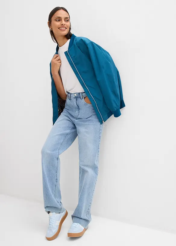 Weite Pilotenjacke mit Leofutter, bonprix