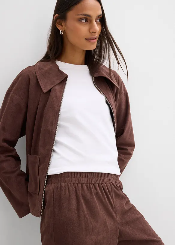 Pantalon en su&eacute;dine &agrave; taille &eacute;lastiqu&eacute;e, bonprix