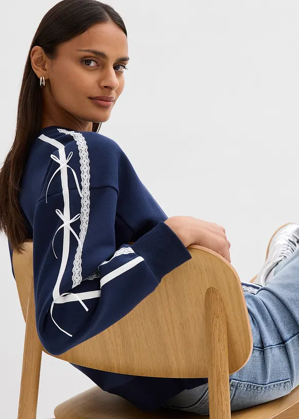 Oversize-Sweatshirt aus weichem Baumwoll-Mix, bonprix