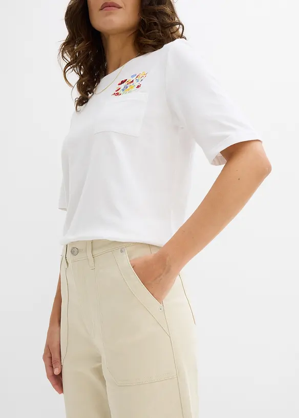 Pantalon en twill raccourci, bonprix