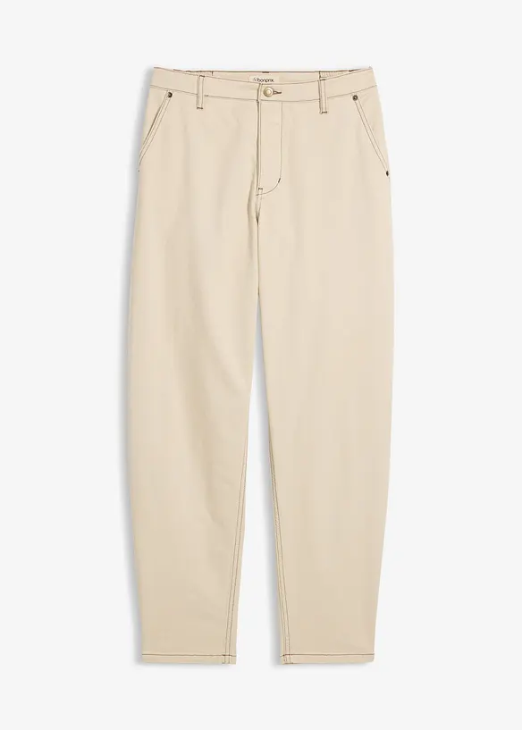 Pantalon en twill barrel, bonprix