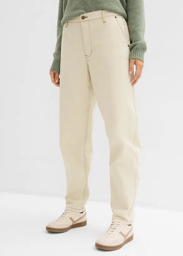 Pantalon en twill barrel, bonprix