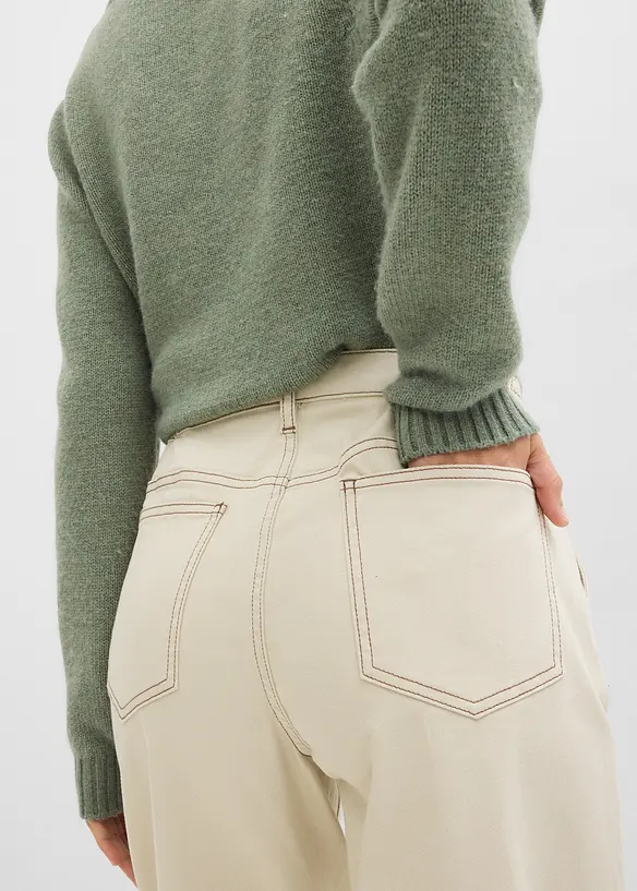 Pantalon en twill barrel, bonprix