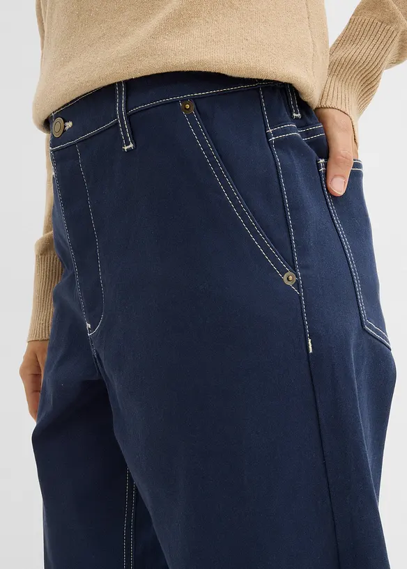 Pantalon en twill barrel, bonprix