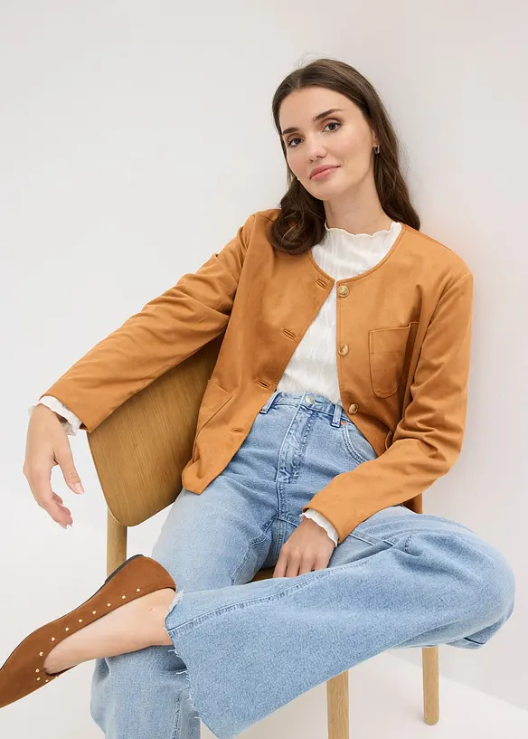 Velourslederimitat-Jacke, bonprix