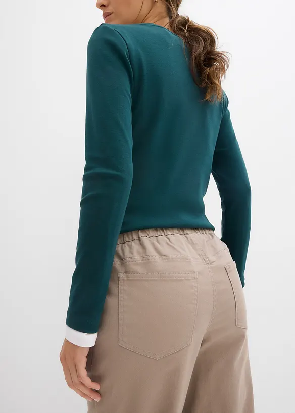 Barrel Twillhose, Mid Waist, Bequembund, bonprix