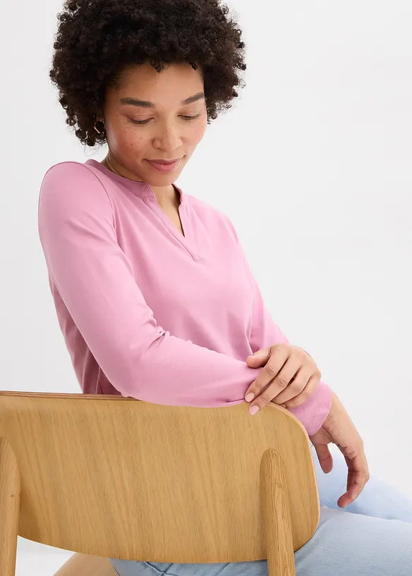 H&uuml;ftlanges Henleyshirt, bonprix