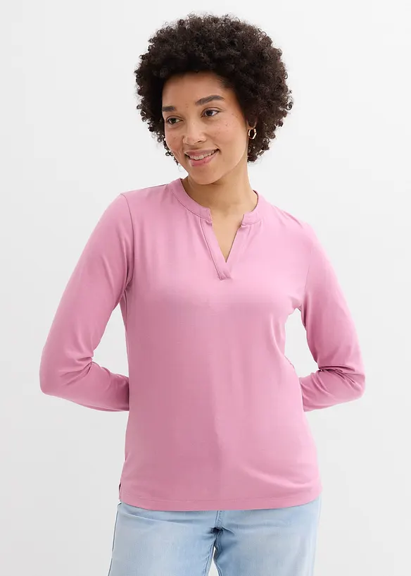 H&uuml;ftlanges Henleyshirt, bonprix