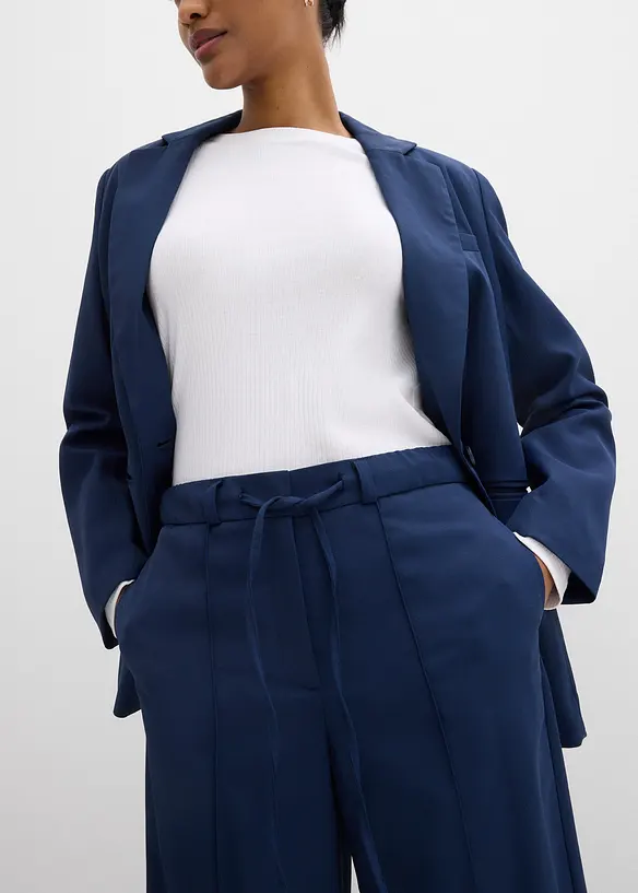 Pantalon droit &agrave; taille &eacute;lastiqu&eacute;e, bonprix