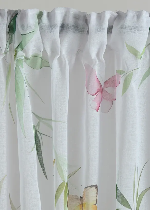 Gardine mit floralem Druck (1er Pack), bonprix