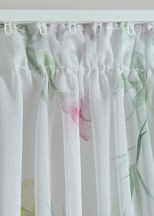 Gardine mit floralem Druck (1er Pack), bonprix