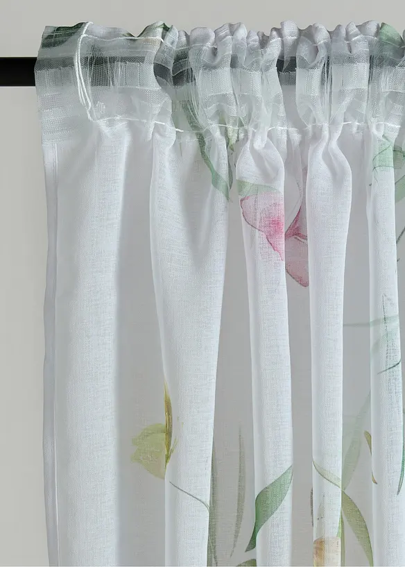 Gardine mit floralem Druck (1er Pack), bonprix