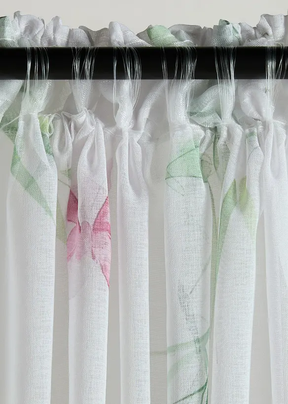 Gardine mit floralem Druck (1er Pack), bonprix
