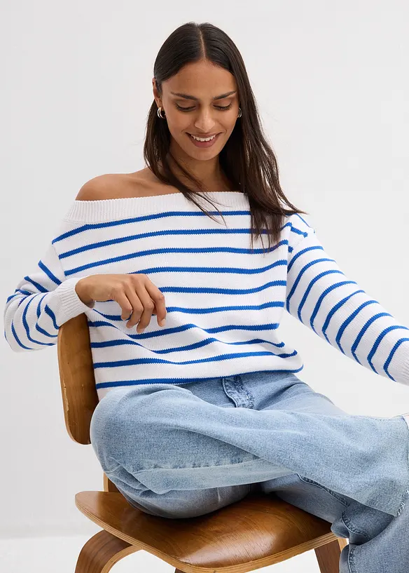 Pull asym&eacute;trique ample, bonprix