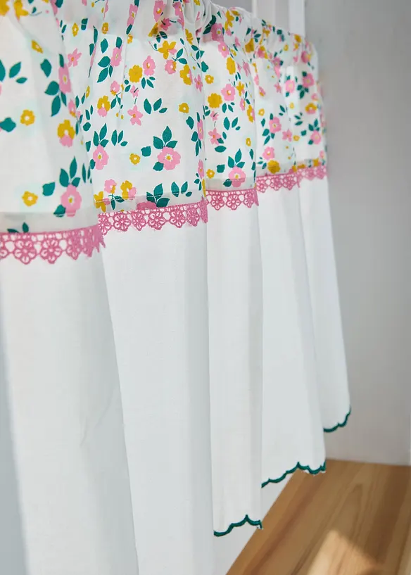 Brise-bise en coton avec dentelle, bonprix