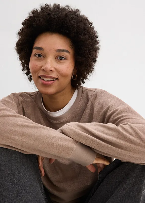 Frottee-Langarmshirt, bonprix