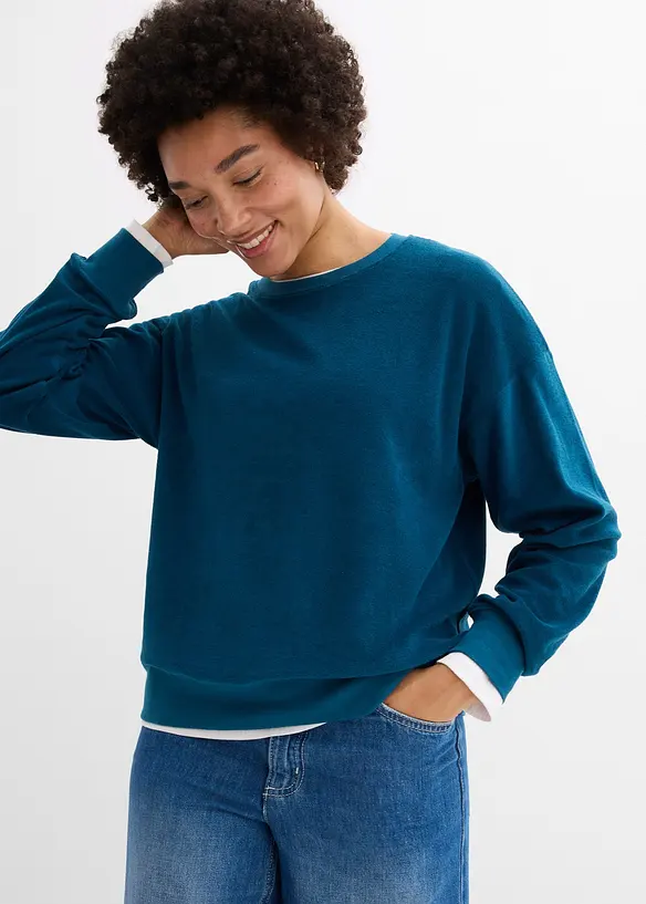 Frottee-Langarmshirt, bonprix