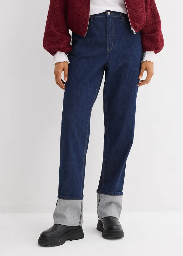 Jean large et droit, taille haute, bonprix