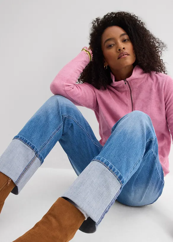 Jean large et droit, taille haute, bonprix