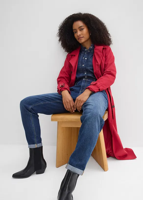 Jean boyfriend taille mi-haute et &eacute;lastiqu&eacute;e, bonprix