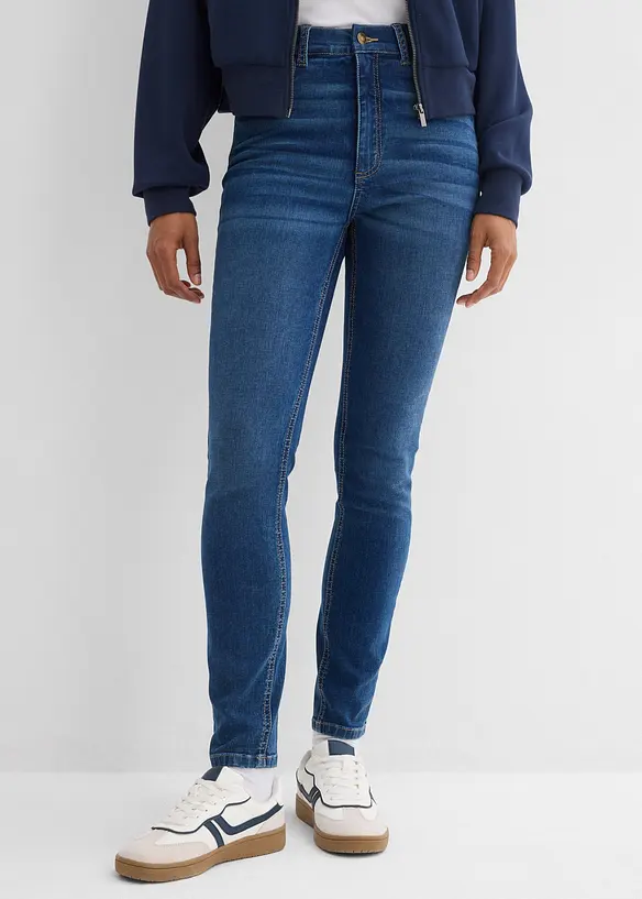 Jean skinny &agrave; taille haute et &eacute;lastiqu&eacute;e, bonprix