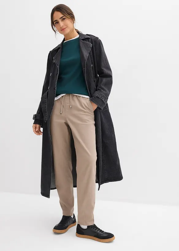 Barrel Twillhose, Mid Waist, Bequembund, bonprix