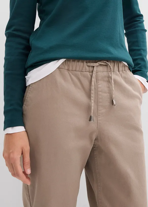 Barrel Twillhose, Mid Waist, Bequembund, bonprix