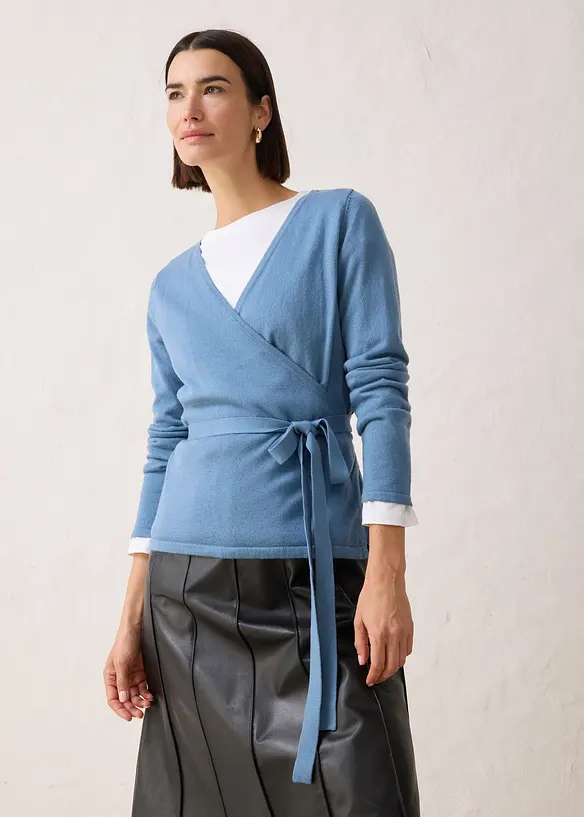 Gilet en maille cache-c&oelig;ur, bonprix