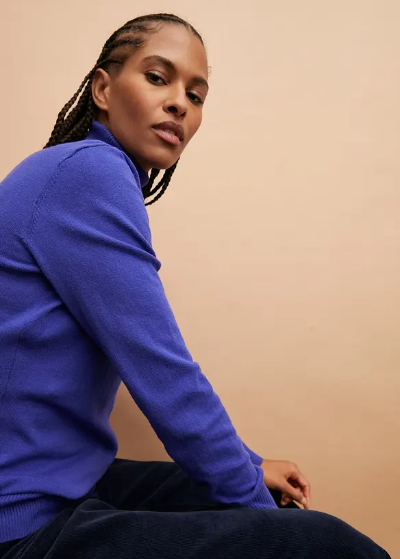 Pull col roul&eacute; basique, bonprix