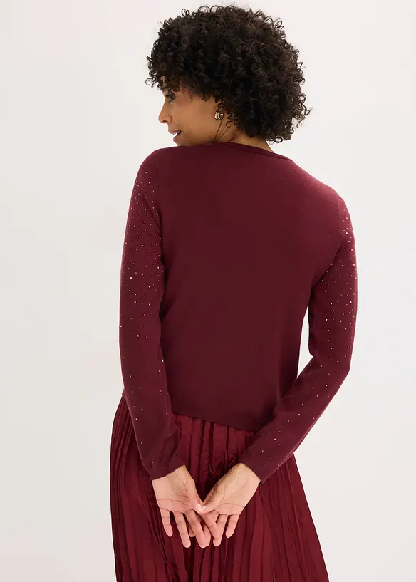 Strickjacke mit Glitzersteinchen, bonprix