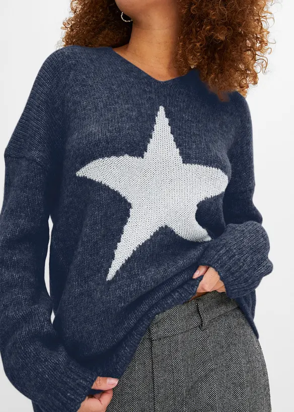 Pull motif &eacute;toile, bonprix