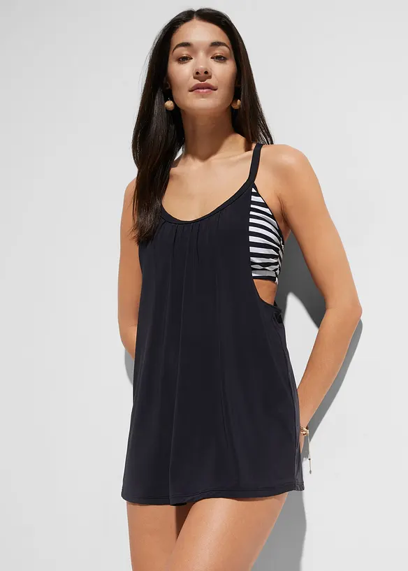 Tankini long (ens. 2 pces) effet superpos&eacute;, bonprix