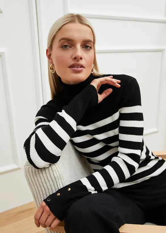 Rollkragenpullover aus Viskose-Mix, bonprix