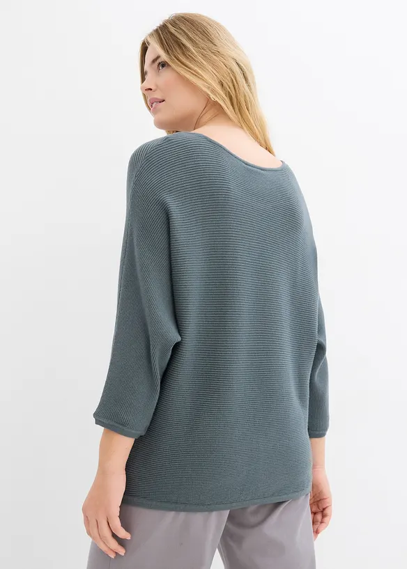 Oversize Ripp-Pullover aus Viskose-Mix, bonprix