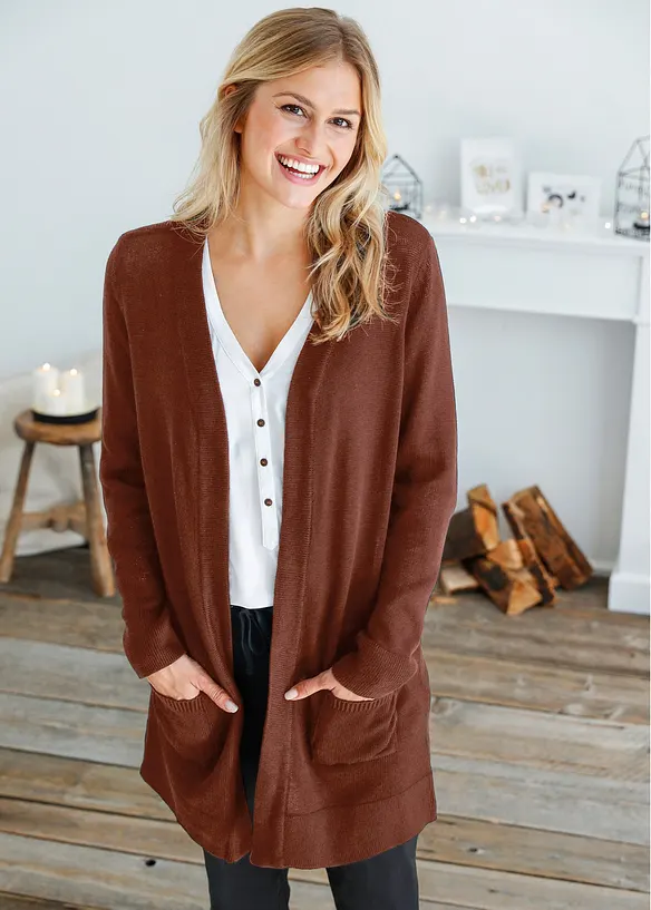 Longstrickjacke, Langarm, bonprix