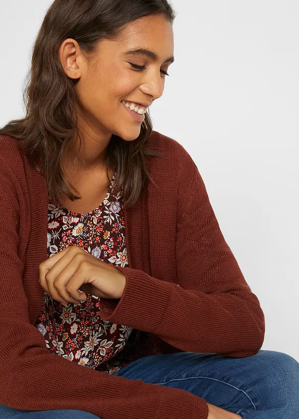 Longstrickjacke, Langarm, bonprix