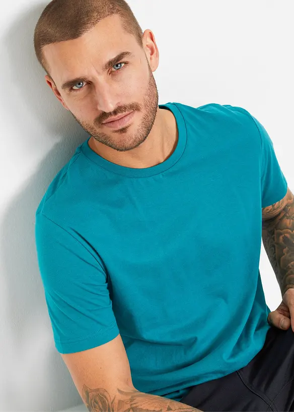 Lot de 2 T-shirts 100% coton, bonprix