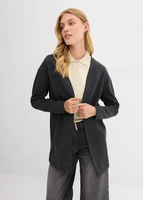 Gilet long en sweat doux, bonprix