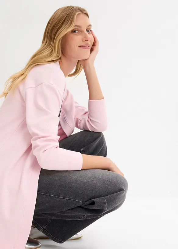 Long-Sweatjacke aus weichem Baumwoll-Mix, bonprix