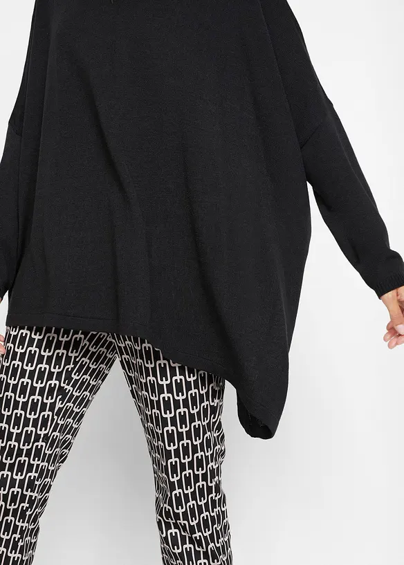 Pull-poncho asym&eacute;trique &agrave; col roul&eacute;, bonprix