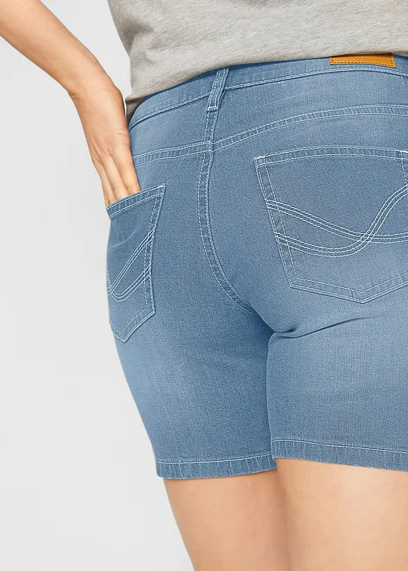 Jeansshorts Slim Fit Mid Waist, 2er Pack, bonprix