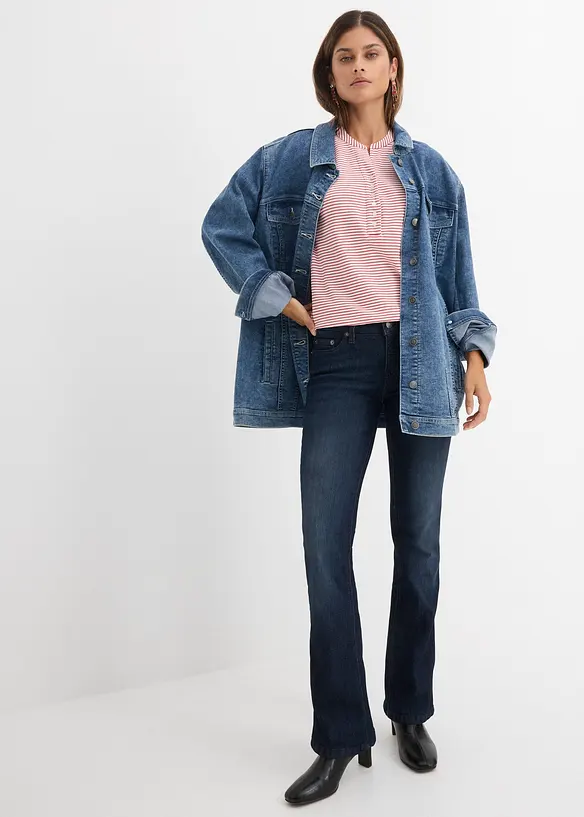 Jean bootcut taille mi-haute, extensible, bonprix