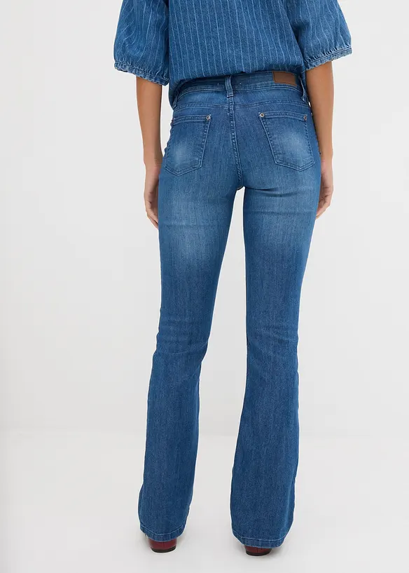 Jean bootcut taille mi-haute, extensible, bonprix