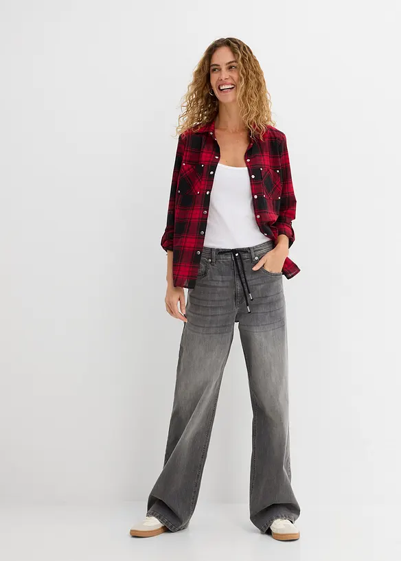 Chemisier &agrave; carreaux 100% coton, bonprix